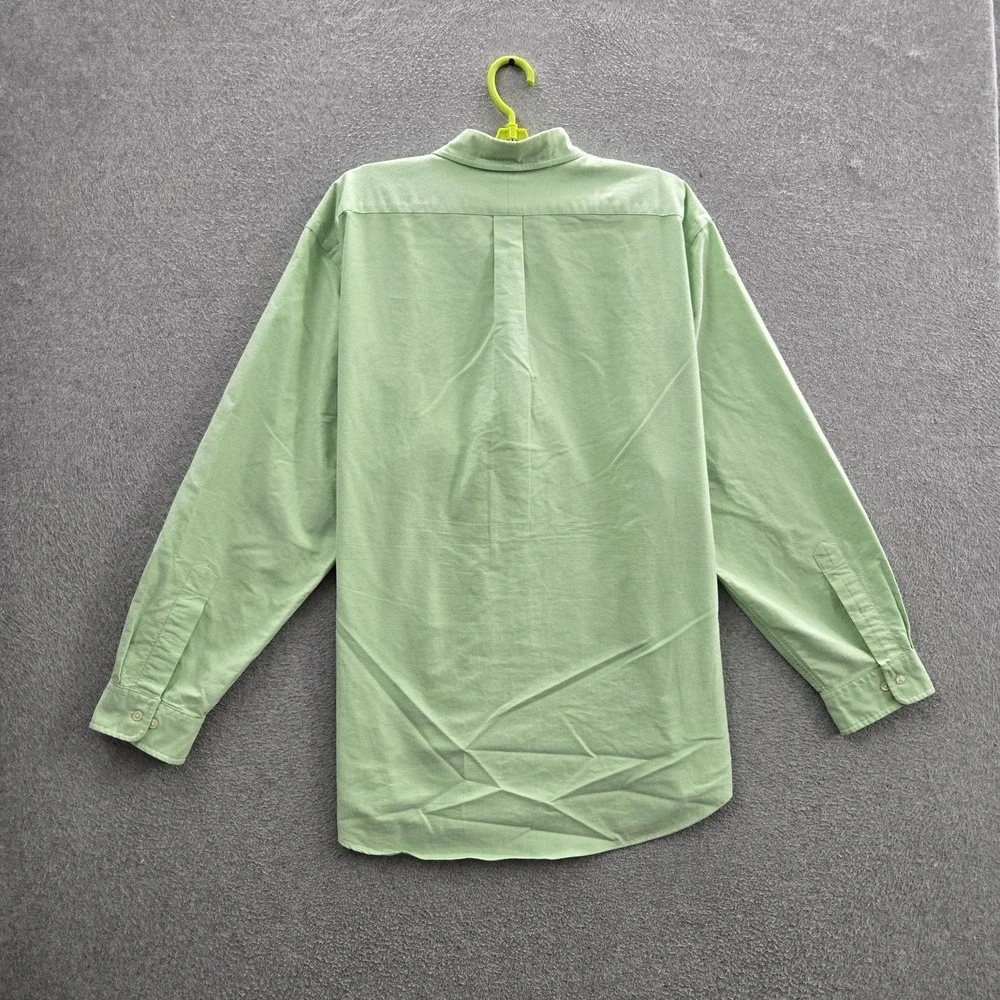 Ralph Lauren Men Button Up Shirt 18 Green Embroidered Classic